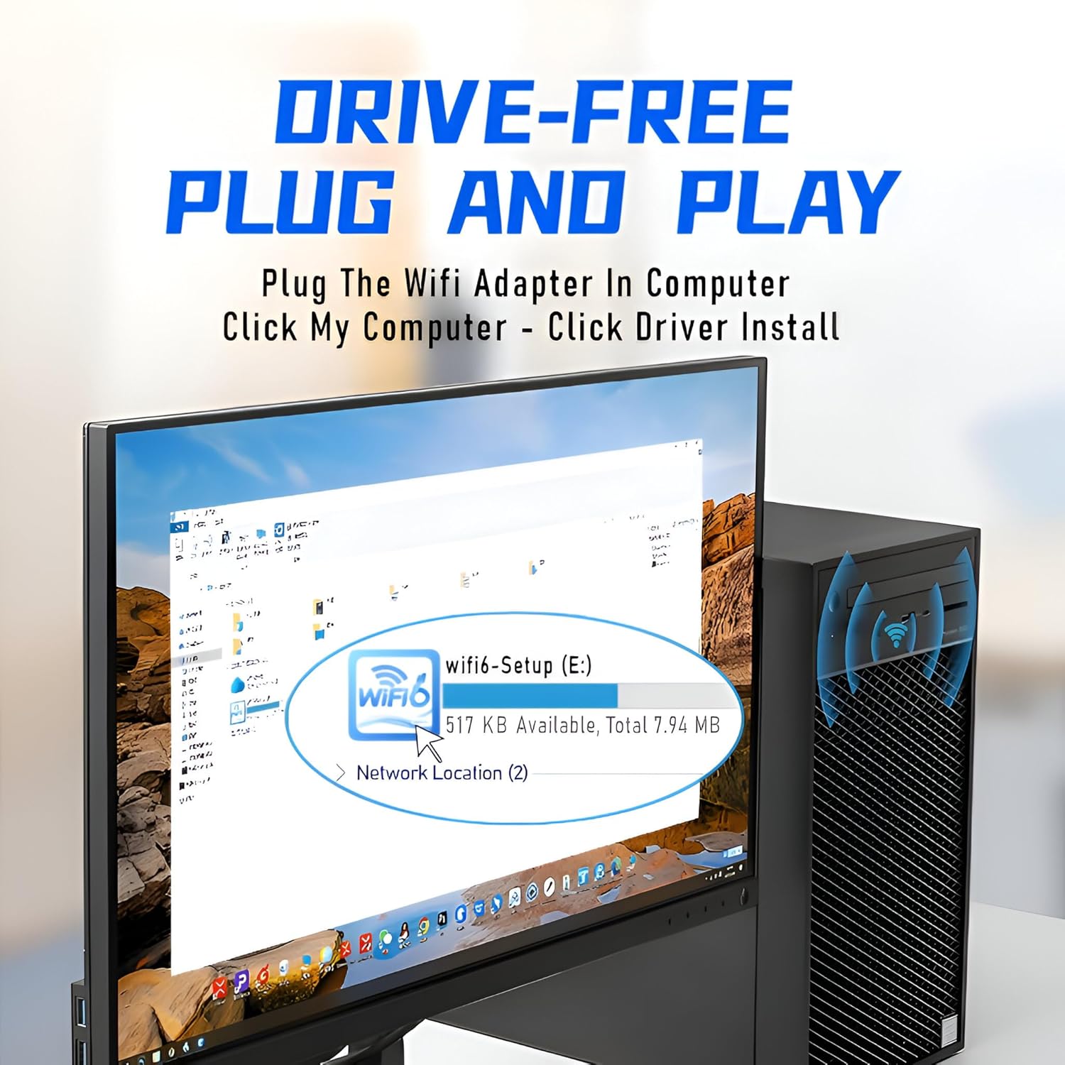 WiFi 6 USB Adapter, AX1800, 2.4 Ghz & 5.8 Ghz Dual Band Wireless Network Dongle FLIPZONS
