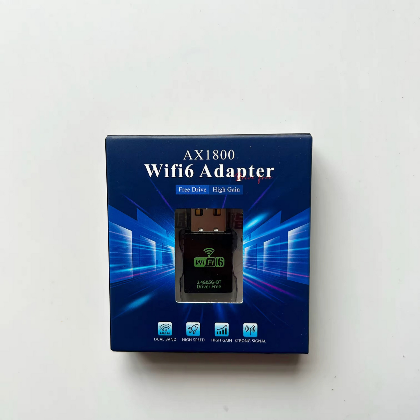 AX1800 WiFi 6 Mini Adapter, 2.4 & 5.8 Ghz Dual Band,Bluetooth 5.4, High Speed, High Gain Signal Booster FLIPZONS